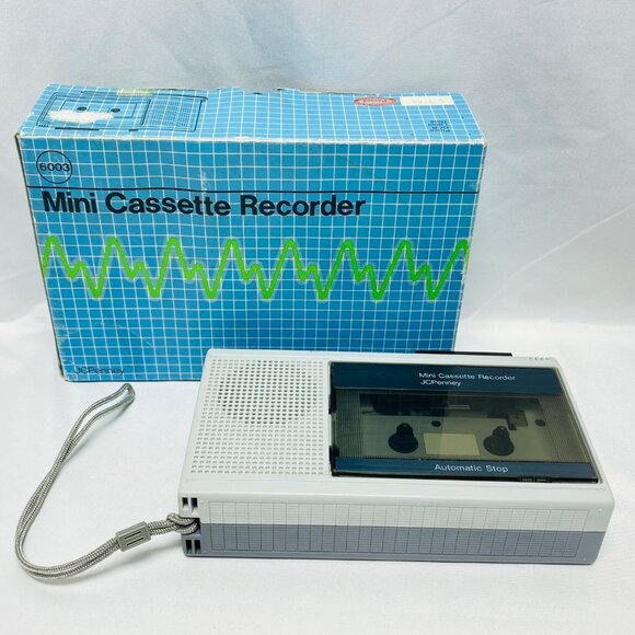 JCPenney Mini Cassette Recorder Model 681-6003 Automatic Stop Gray - Picture 1 of 11